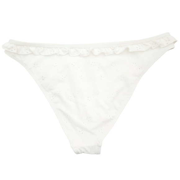 ASOS Swim broderie embroidered white eyelet ruffle hipster bikini bottoms 12 NEW - Picture 2 of 7